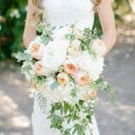 Cascade style wedding bouquet