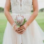 single stem protea wedding bouquet